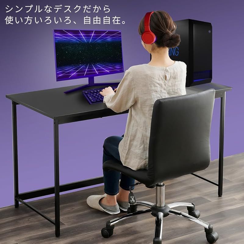引き出し付きデスク 幅120cm 奥行60cm 高さ72cm ホワイト YK-DESKH010W【イス王国】