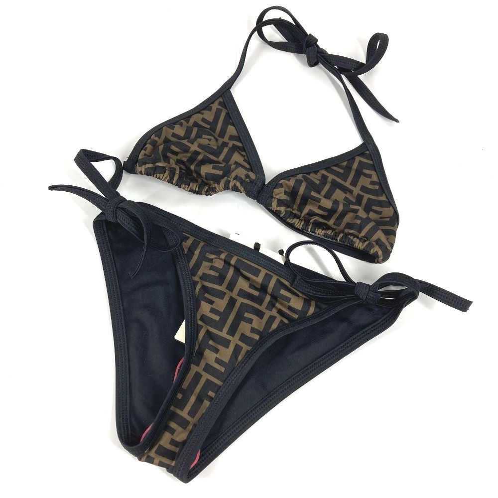 FENDI フェンディ 水着 ズッカ ロゴ ビキニ FXB974 ナイロン ブラウン