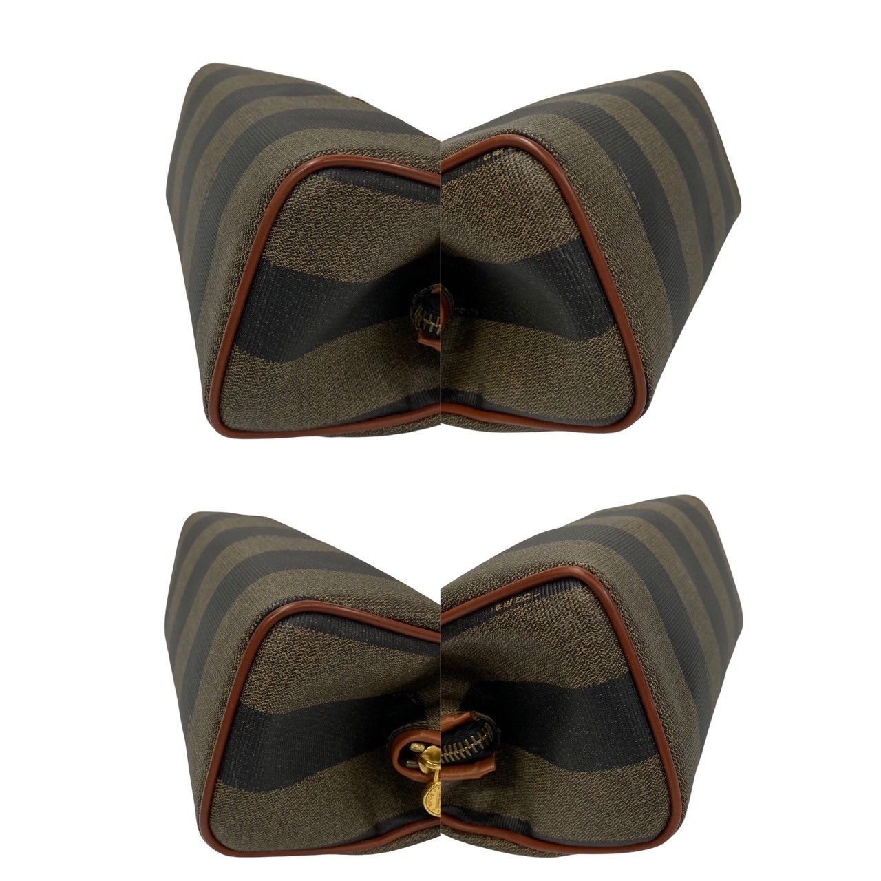 極 美品 希少品 FENDI フェンディ ペカン FF ロゴ ストライプ 柄 