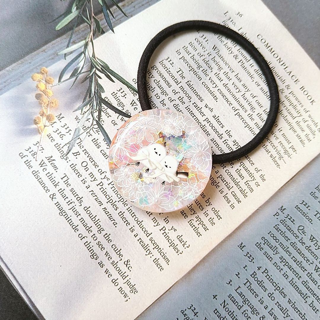 No.324❤猫 美女❤レジンヘアゴム ブローチ 【No.36】レジン✨ヘアゴム