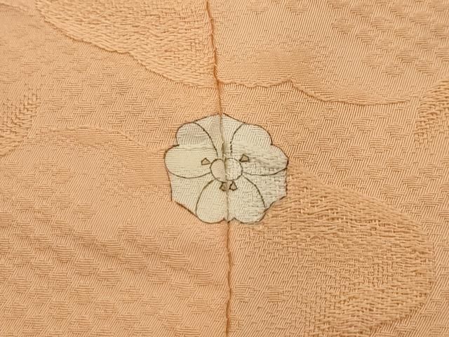 平和屋着物□上質な色無地 雲地紋 洒落柿色 正絹 逸品 AAAU4979sx