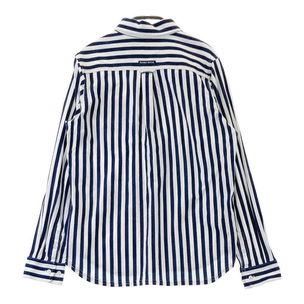 【美品】パーリーゲイツ　ゴルフウェア　長袖　シャツ　ストライプ柄　メンズ　4 M reonard_1-240001110004