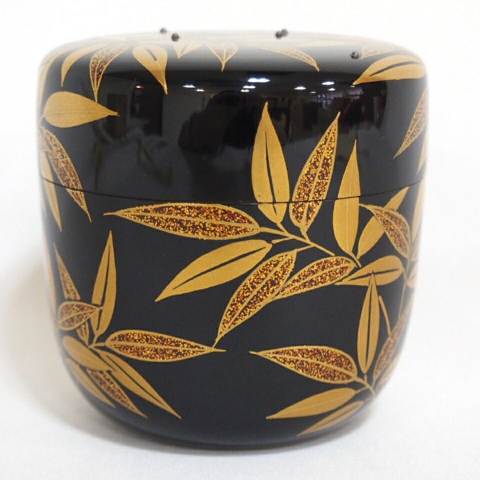 堀内宗完（兼中斎）宗匠箱】蒔絵師 西條一斎作 露笹蒔絵 大棗 箱