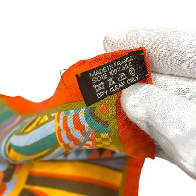エルメス　カレ40 ハンカチ HERMES エルメス カレ40 ハンカチ スカーフ プチカレ LES RUBANS DU