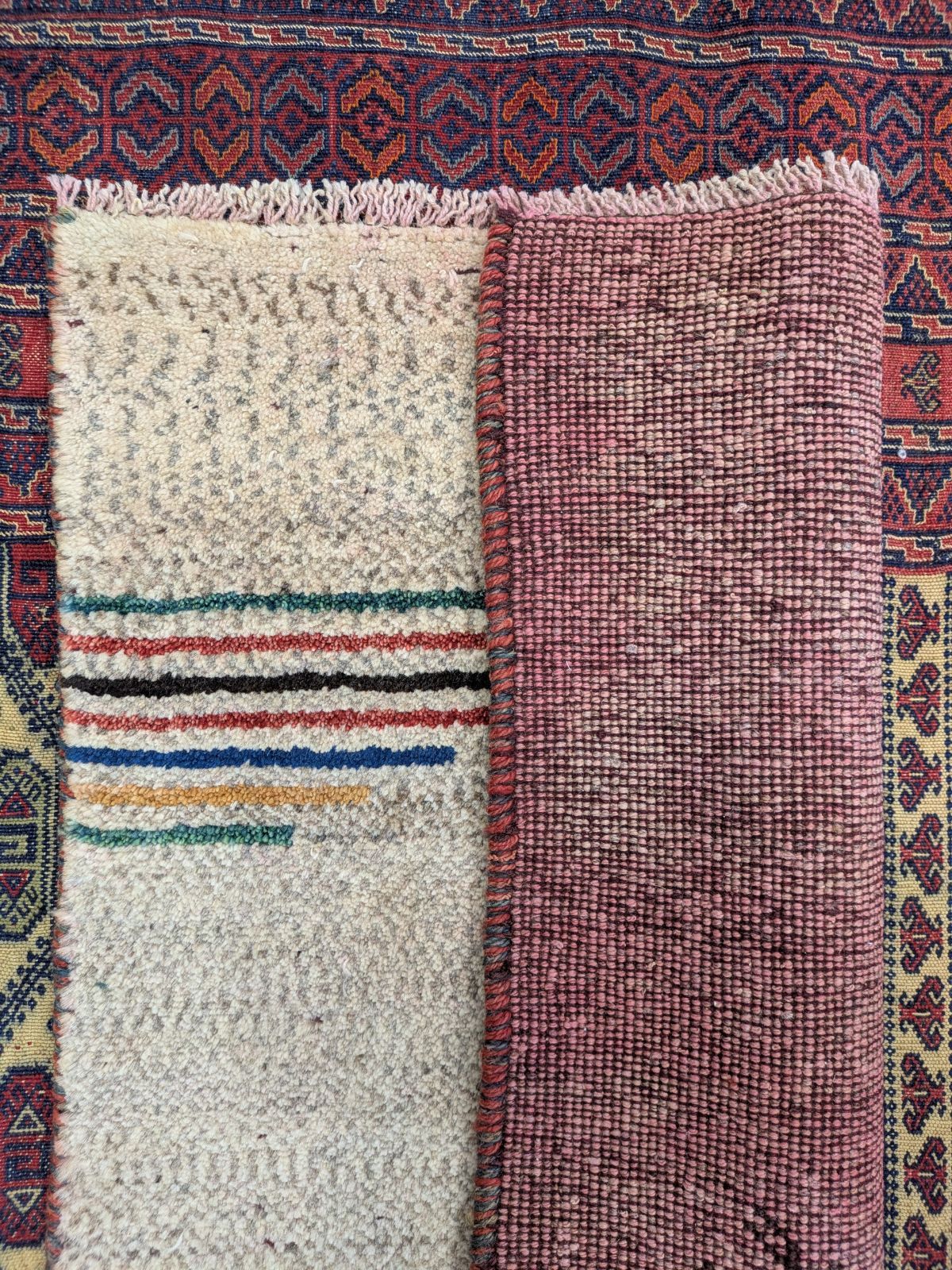 ギャッベ ペルシャ絨毯 手織り絨毯 ヴィンテージラグ G003