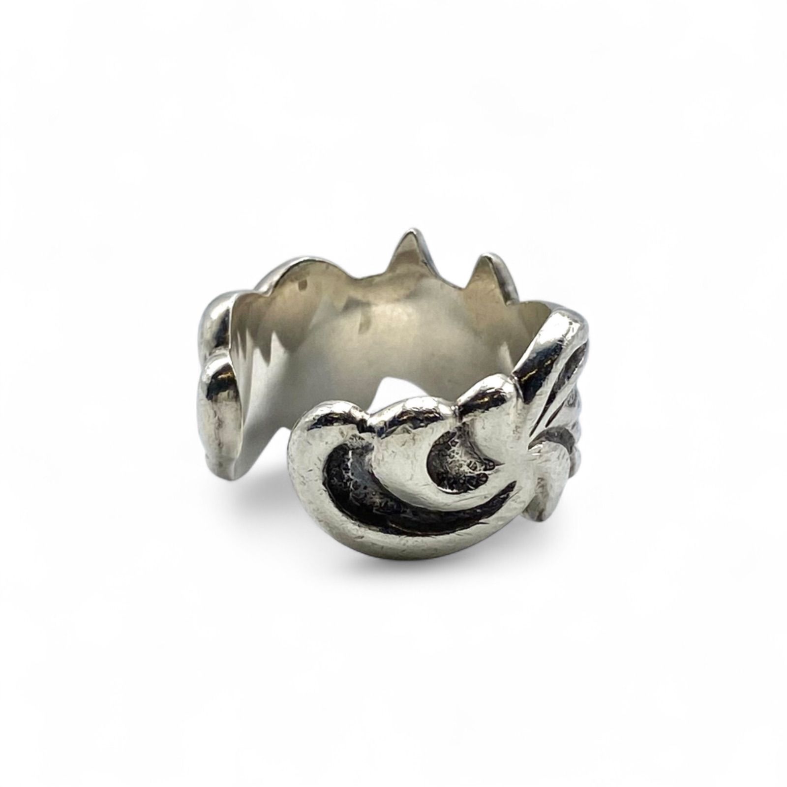 抽象的な意匠】モダンアート Silver 925 刻印 90s Vintage Ring