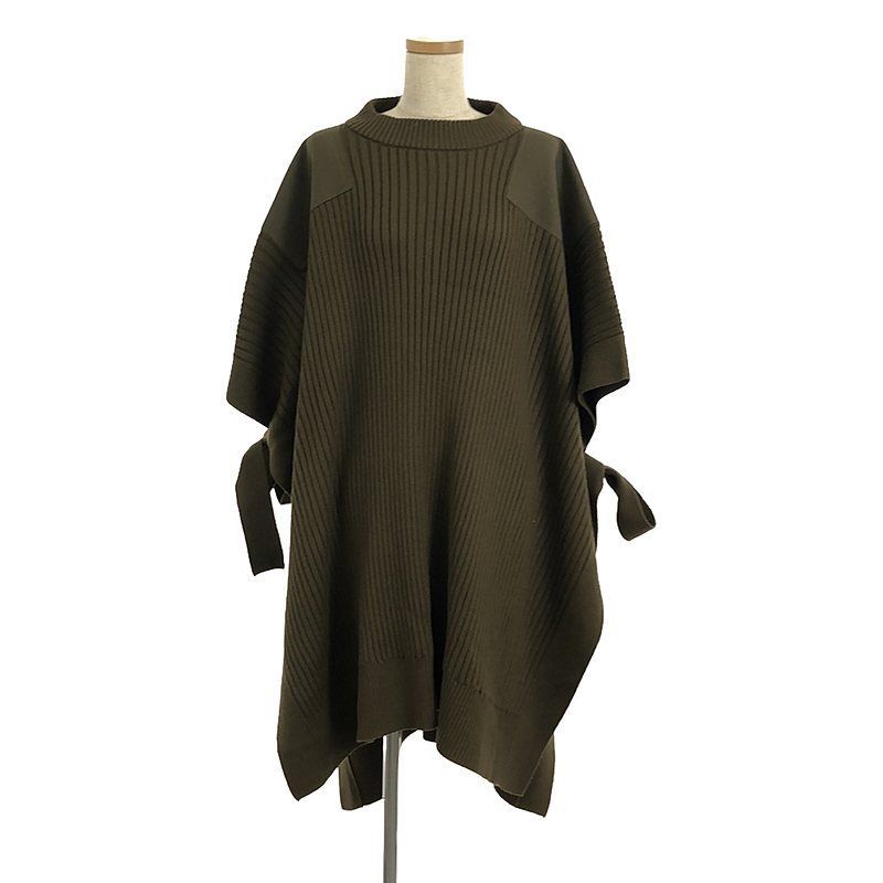 HYKE / ハイク | 2019AW | COMMAND SWEATER ロング ニットポンチョ | F | カーキ | レディース HYKE / ハイク | 2019AW | COMMAND SWEATER ニットポンチョ | カーキ
