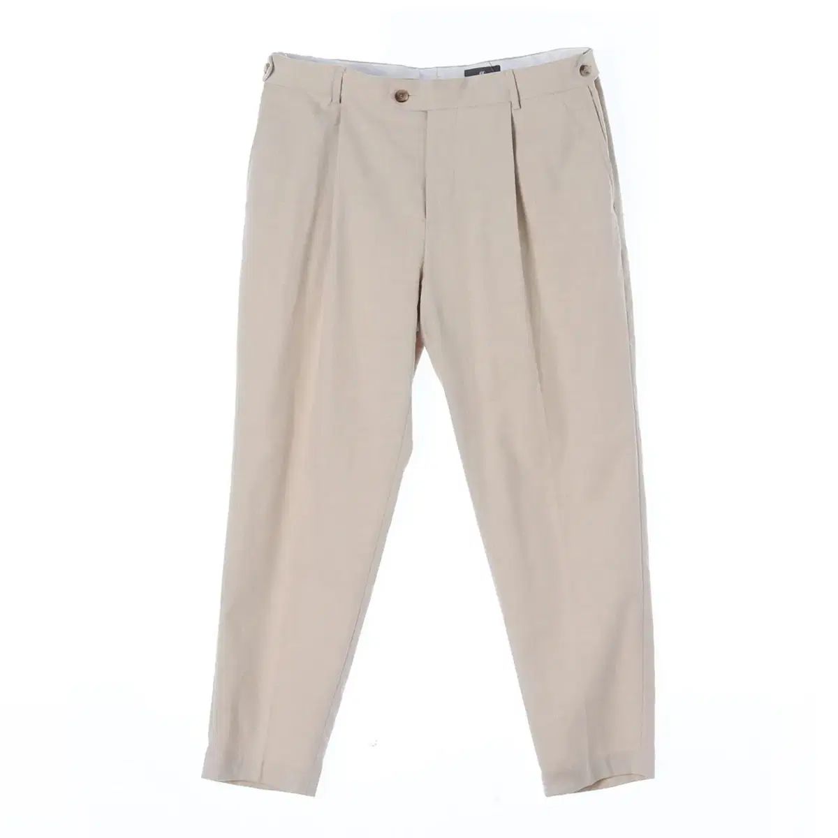 L H ＆ m Hu0026M(エイチアンドエム) ベージュ リネンブレンド 夏 ピンタック スラックス パンツ
