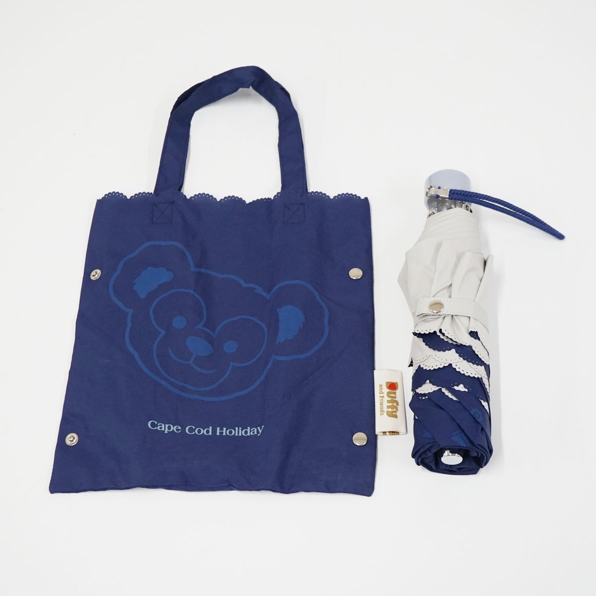 折日傘 東京ディズニーリゾート USED美品 ダッフィー ブルー UV