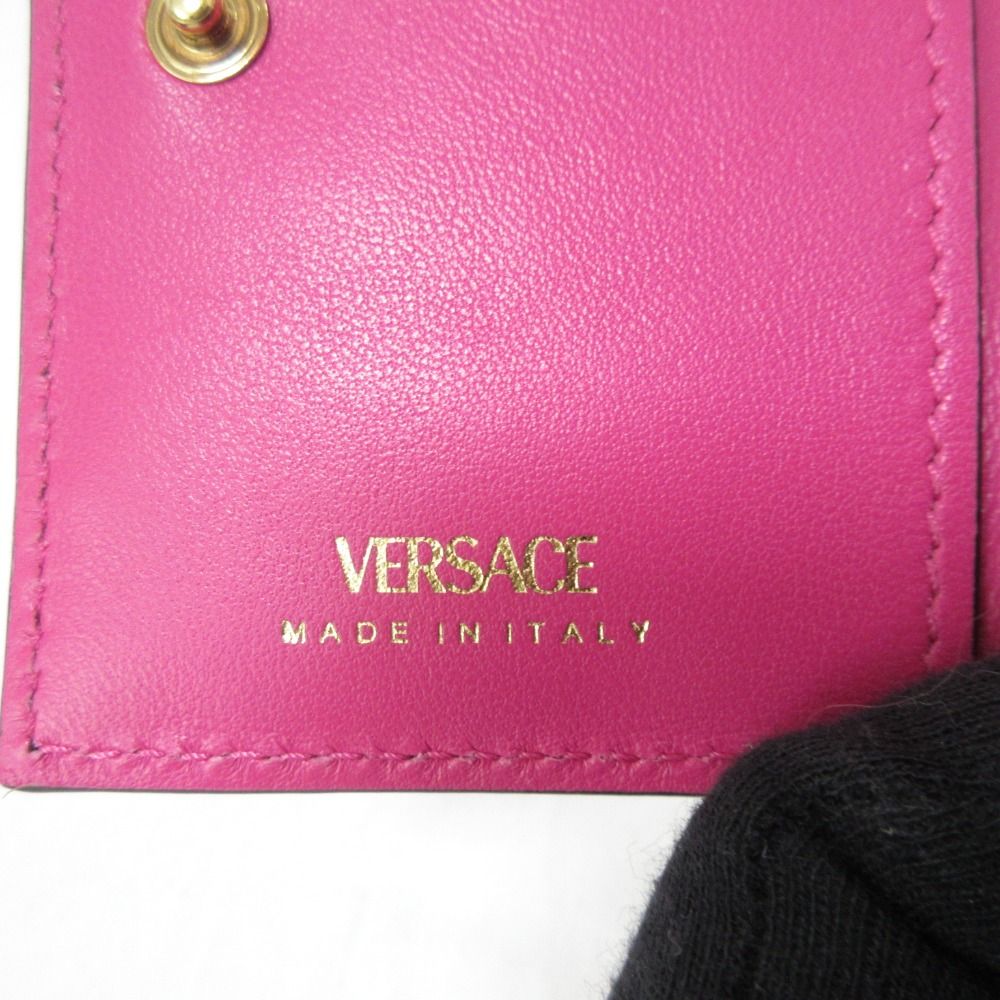 美品 VERSACE ヴェルサーチ メデューサ キルティング レザー 二つ折り  
