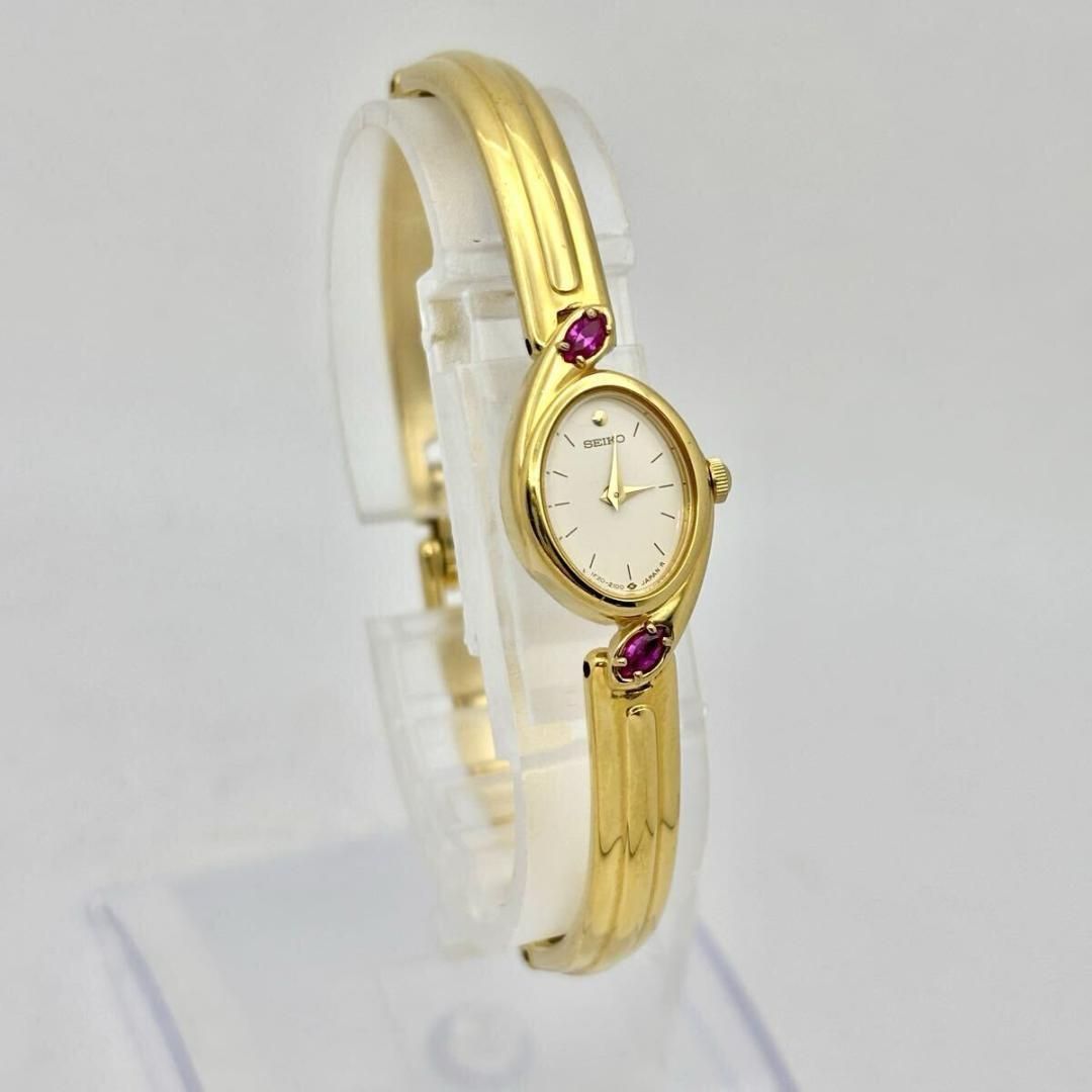 【美品/新品電池】 SEIKO カラーストーン ゴールド レディース 腕時計 美品/新品電池】 SEIKO セイコー カラーストーン レディース 腕時計