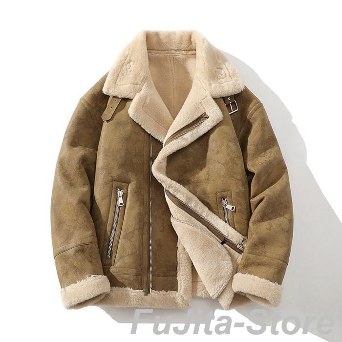 裏起毛 革 リューグーレザーズ メンズ ムートンジャケット ライダース バイカージャケット 皮ジャン 本皮ジャンパー 革ジャン ブルゾン 防寒 防風 カジュアル 毛皮 ミリタリー ボア ファー レザージャケット 革 ライダース ムートンジャケット メンズ リューグーレザーズ レザー