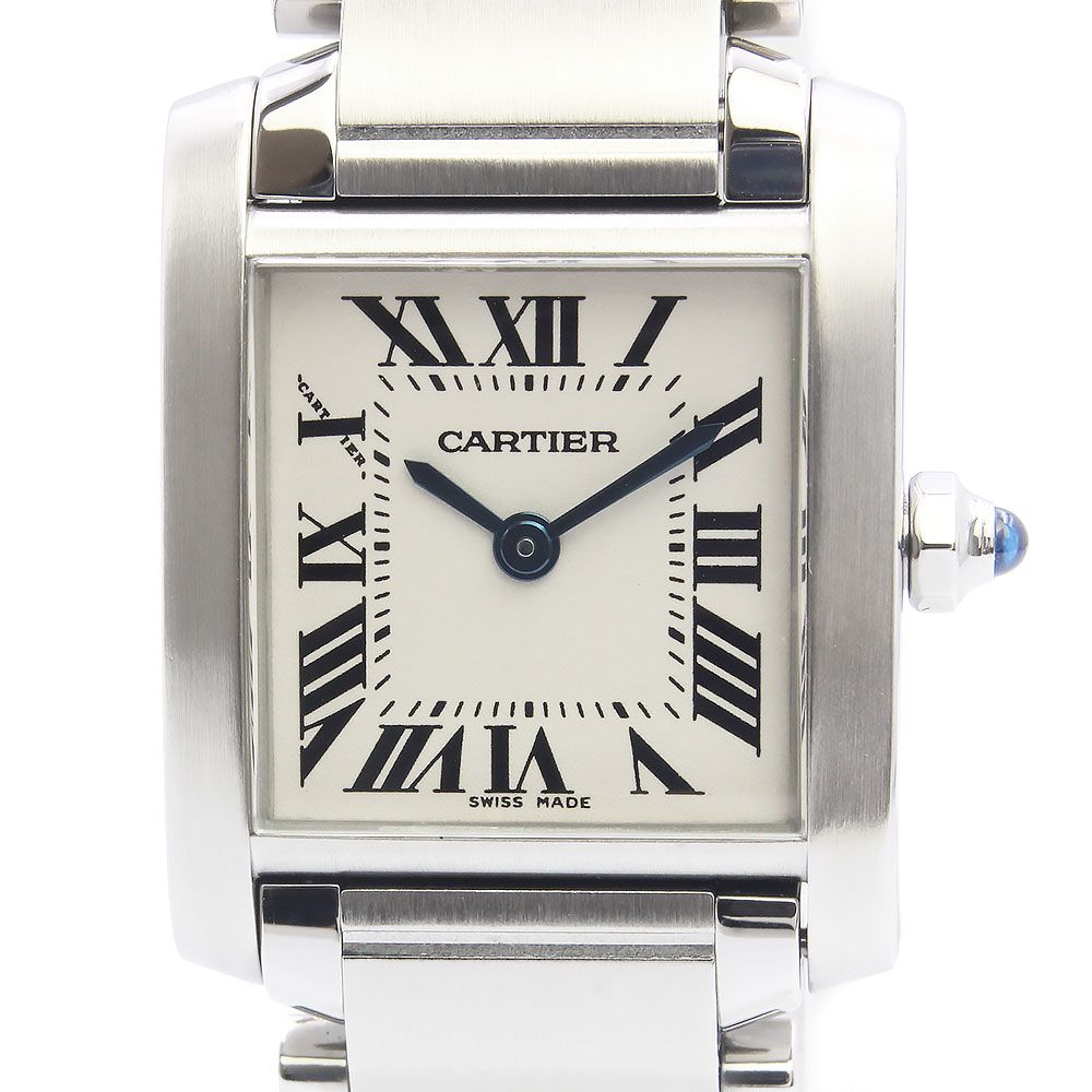 カルティエ タンクフランセーズ SM クオーツ 腕時計 ステンレススチール シルバー W51008Q3 Cartier