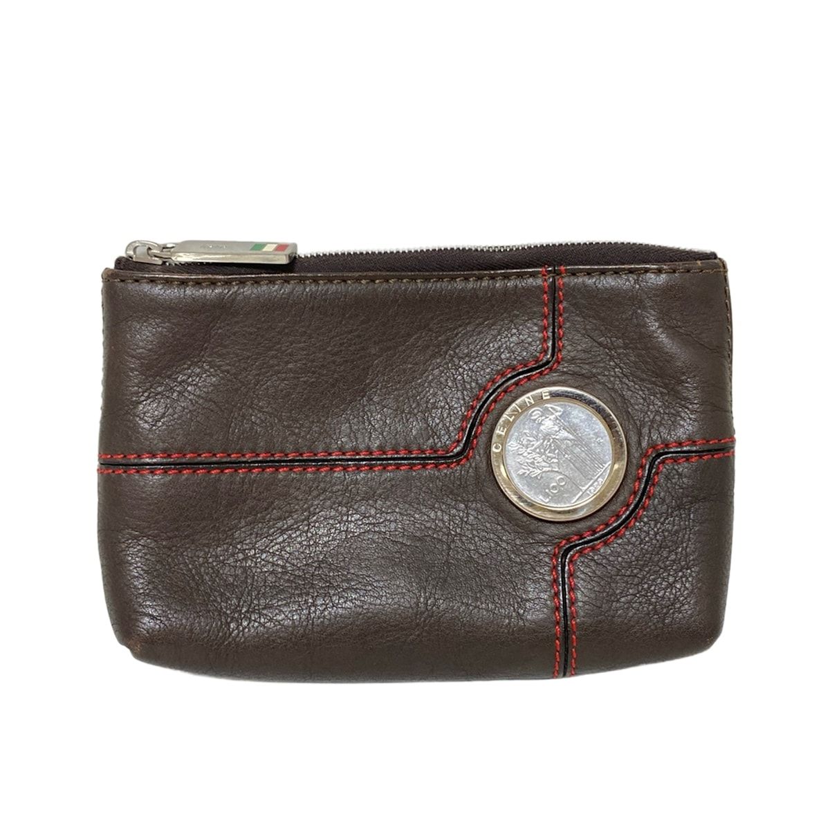 CELINE ブラウンレザーポーチ CELINE ブラウンレザーポーチ セリーヌ 【公式通販】