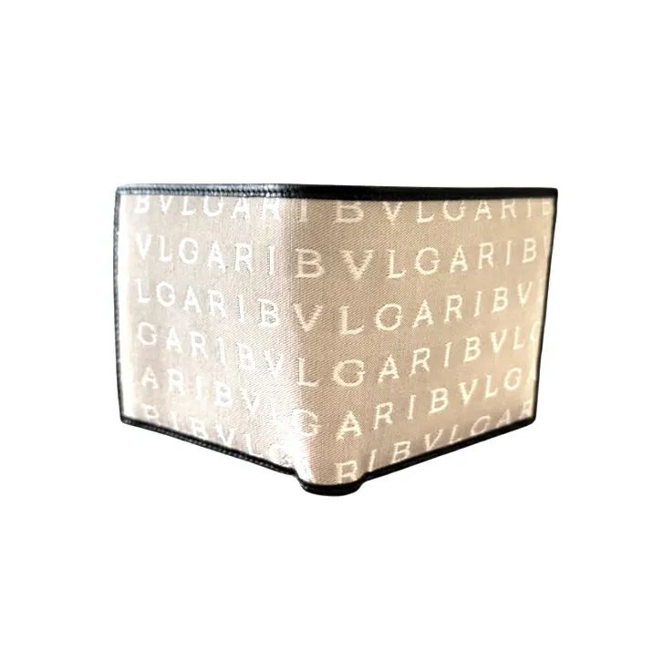 中古美品】BVLGARI ブルガリ ロゴマニア二つ折り財布 キャンバスX