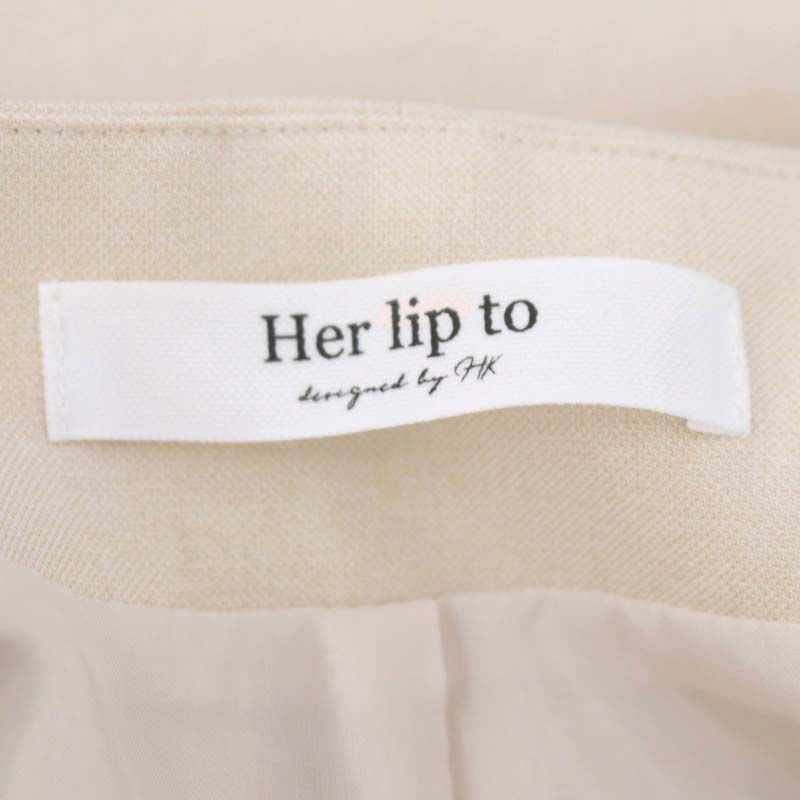 ハーリップトゥ Her lip to Back Double Belted Pants パンツ ストレート ワイド ジッパーフライ M ライトベージュ  /MI ■OS