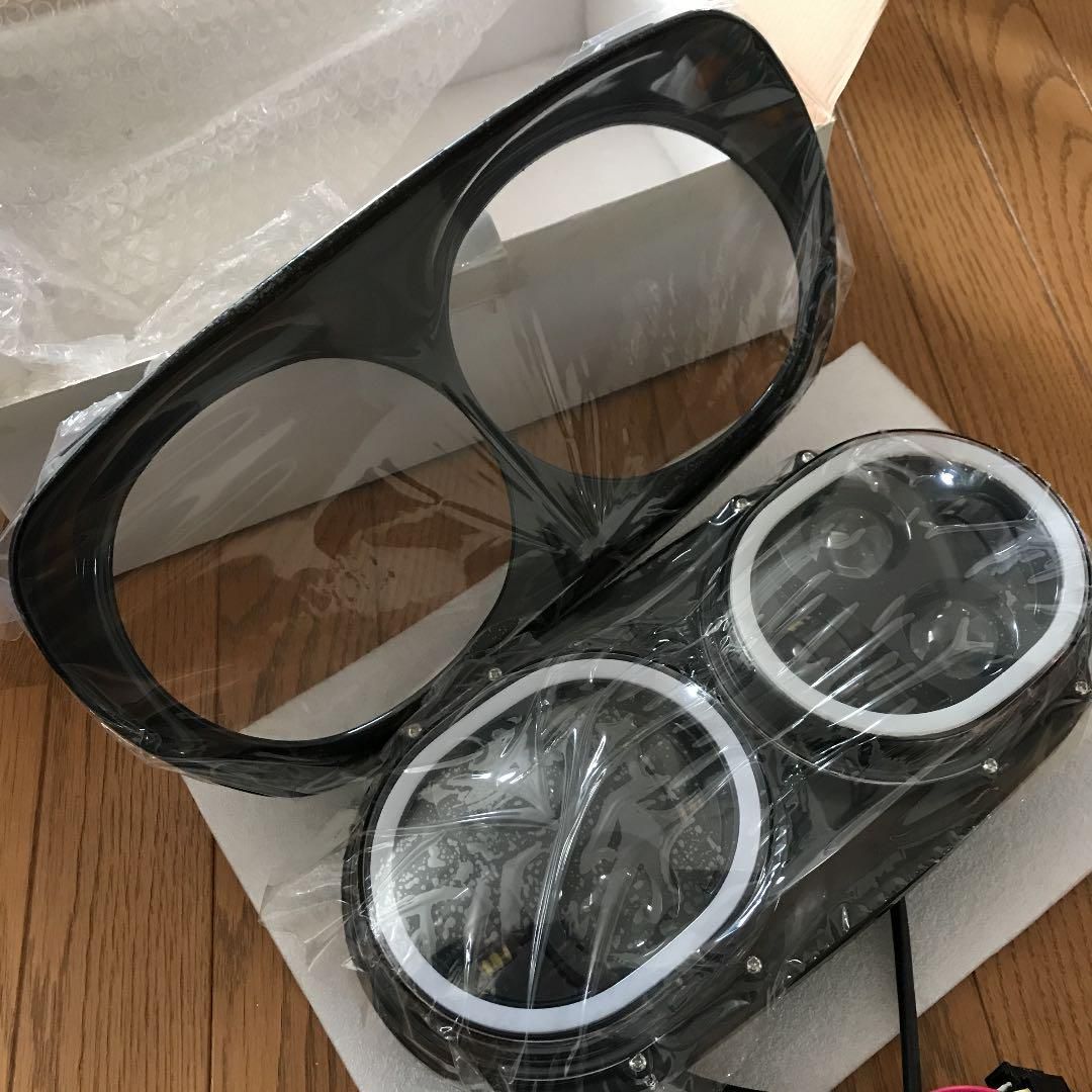 ハーレー ロードグライドLEDヘッドライト クローム イカリング付き 
