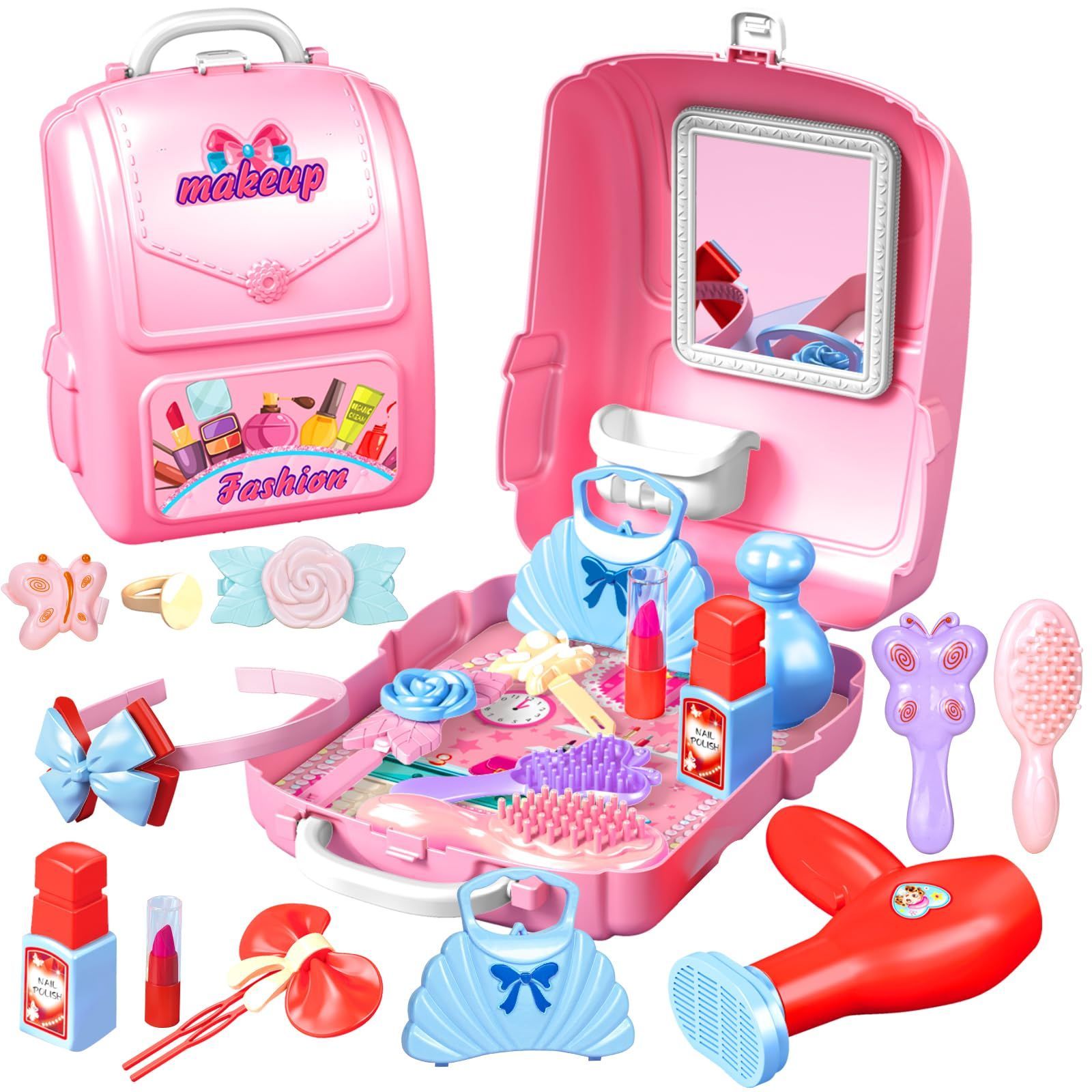 【人気商品】女の子 女の子 ごっこ遊び ジュエルセット 誕生日 なりきり おもちゃ クリスマス おもちゃ おままごと お化粧セット プレゼント メイクセット プリンセス 収納ボックス付 15個 Y
