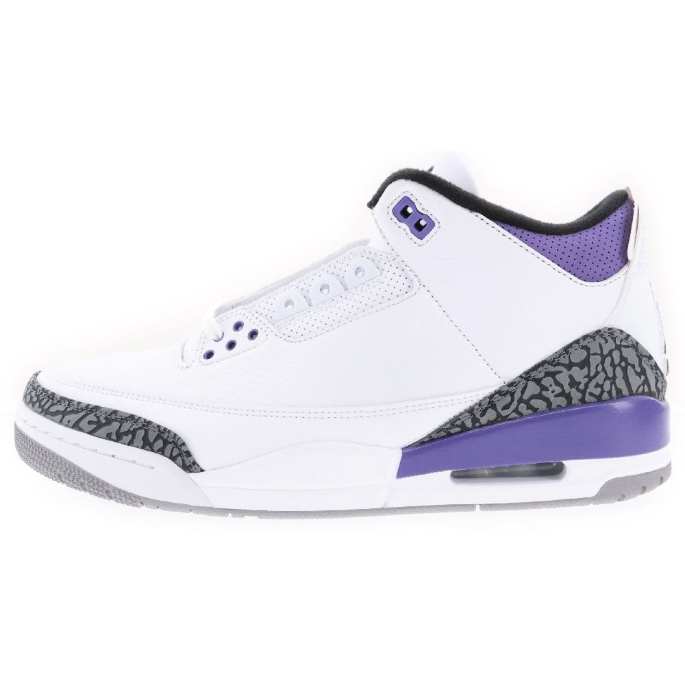 NIKE (ナイキ) AIR JORDAN 3 RETRO DARK IRIS エア ジョーダン 3 レトロ ダークアイリス ハイカットスニーカー ホワイト/パープル/セメントグレー US12/30cm CT8532-105