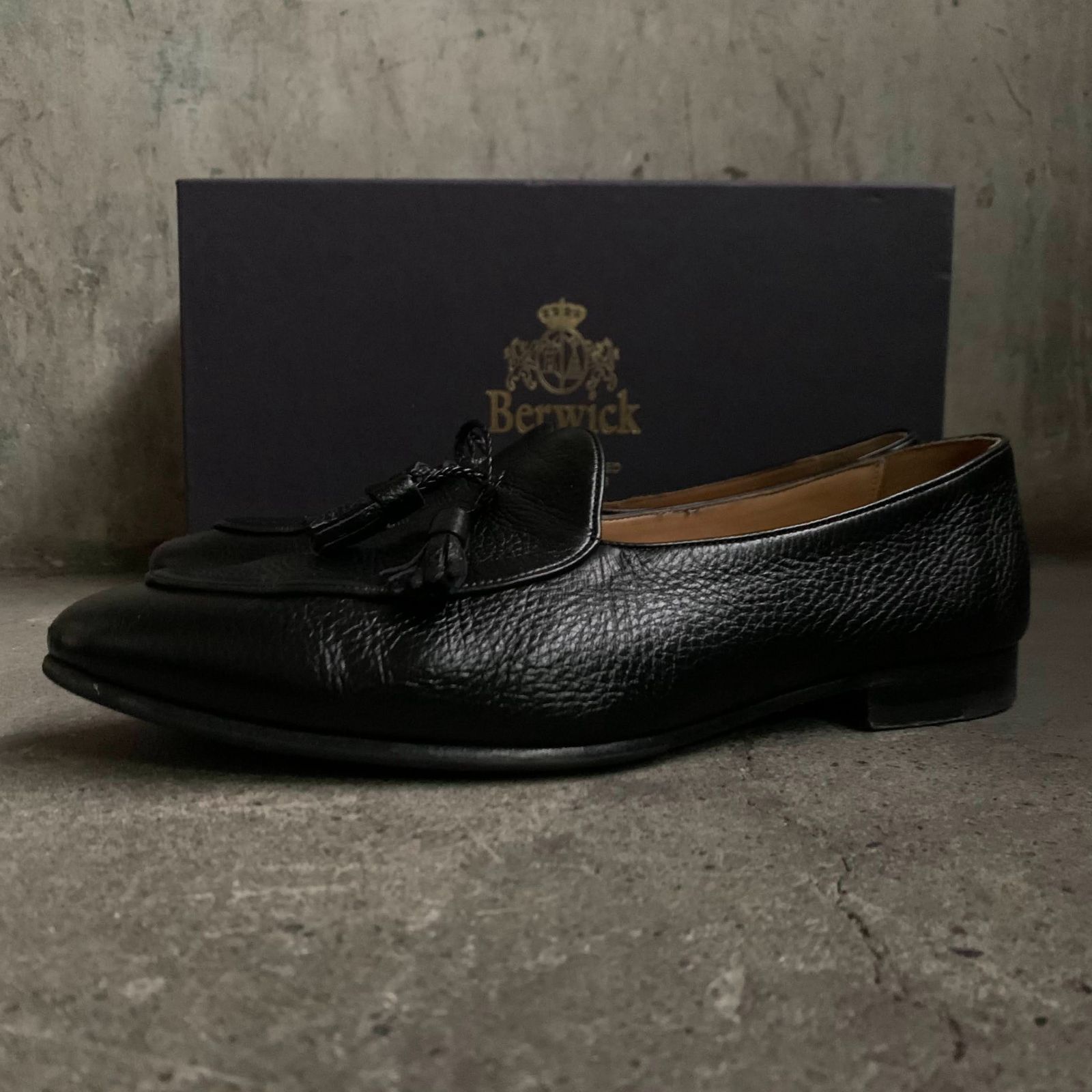 Berwick 5154 タッセルローファー レザー シボ革 43 スペイン製 バー