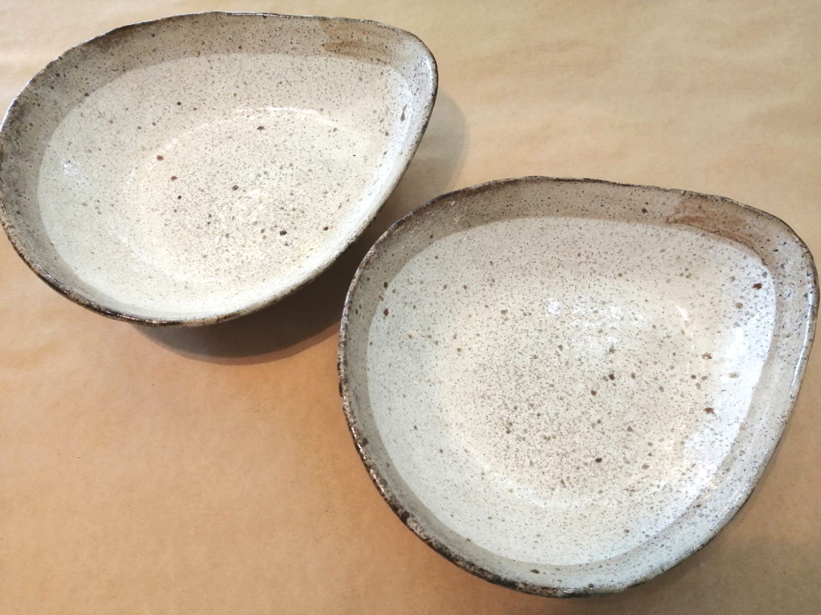 5点セット】粉引変形多用鉢（カレー皿・パスタ皿）（日本製・美濃焼）