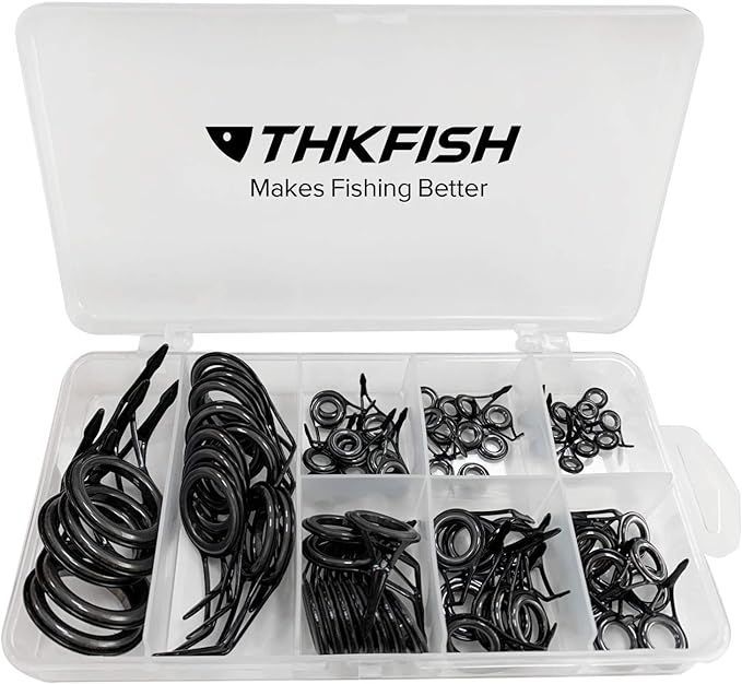 THKFISH 釣り竿ガイド 釣り竿修理キット交換用ロッドガイド 75個 