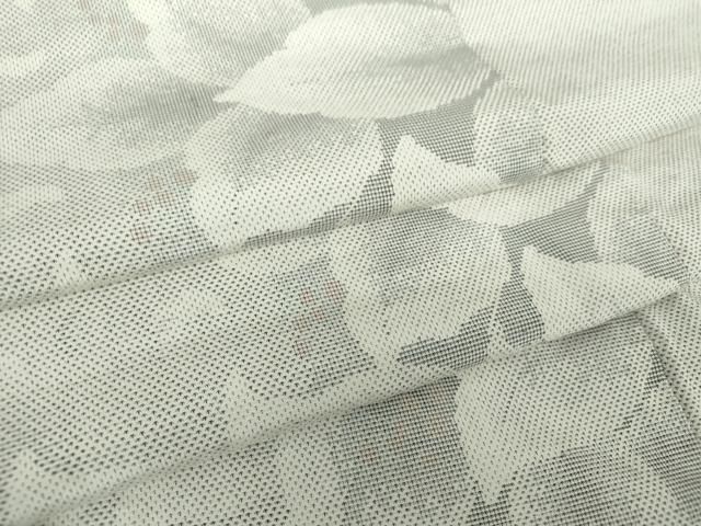 平和屋着物●本場大島紬 白大島 9マルキ 草花文 正絹 DAAS3761ps