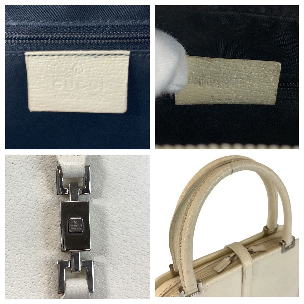 公式サイト - ハイブランドの新作が続々登場 グッチ GUCCI ジャッキー 002 レザー シルバー金具 ホワイト 小物