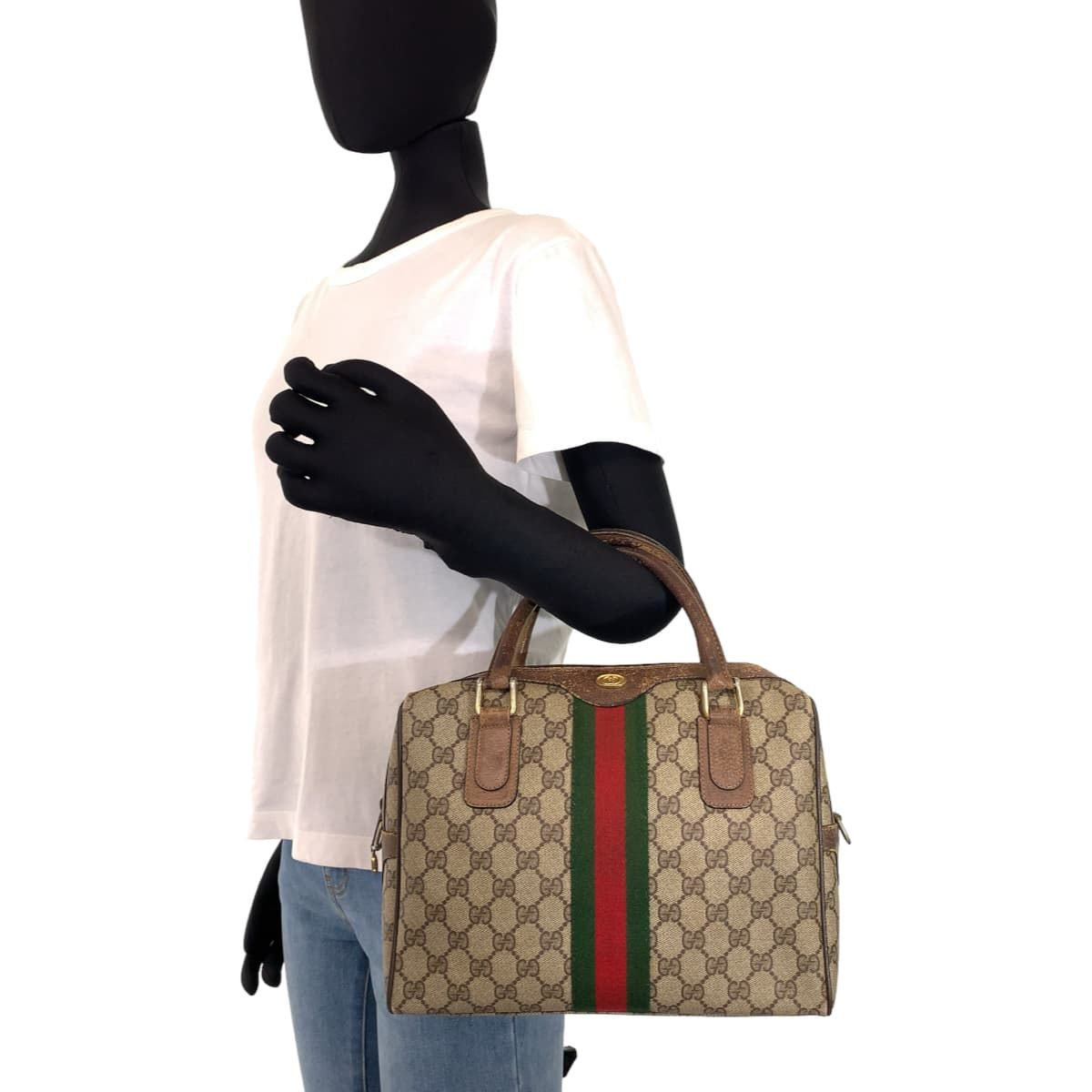 GUCCI グッチ GGスプリーム シェリーライン ヴィンテージ ハンドバッグ