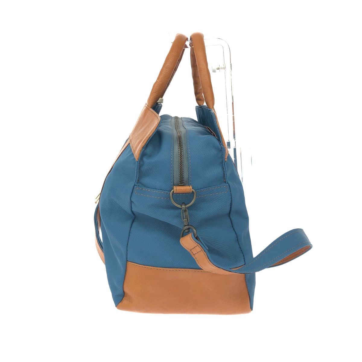 ☆未使用級☆ IBIZA イビザ 2way ショルダーバッグ ナイロン レザー 良好 IBIZA イビサ 2WAYバッグ ブルー レザー×ナイロン