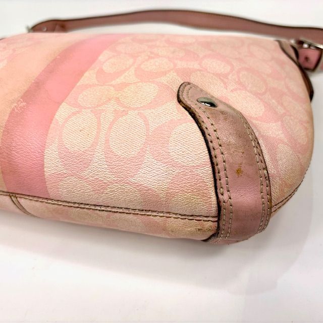 COACH コーチ ショルダーバッグ PVC シグネチャー 斜め掛け ピンク