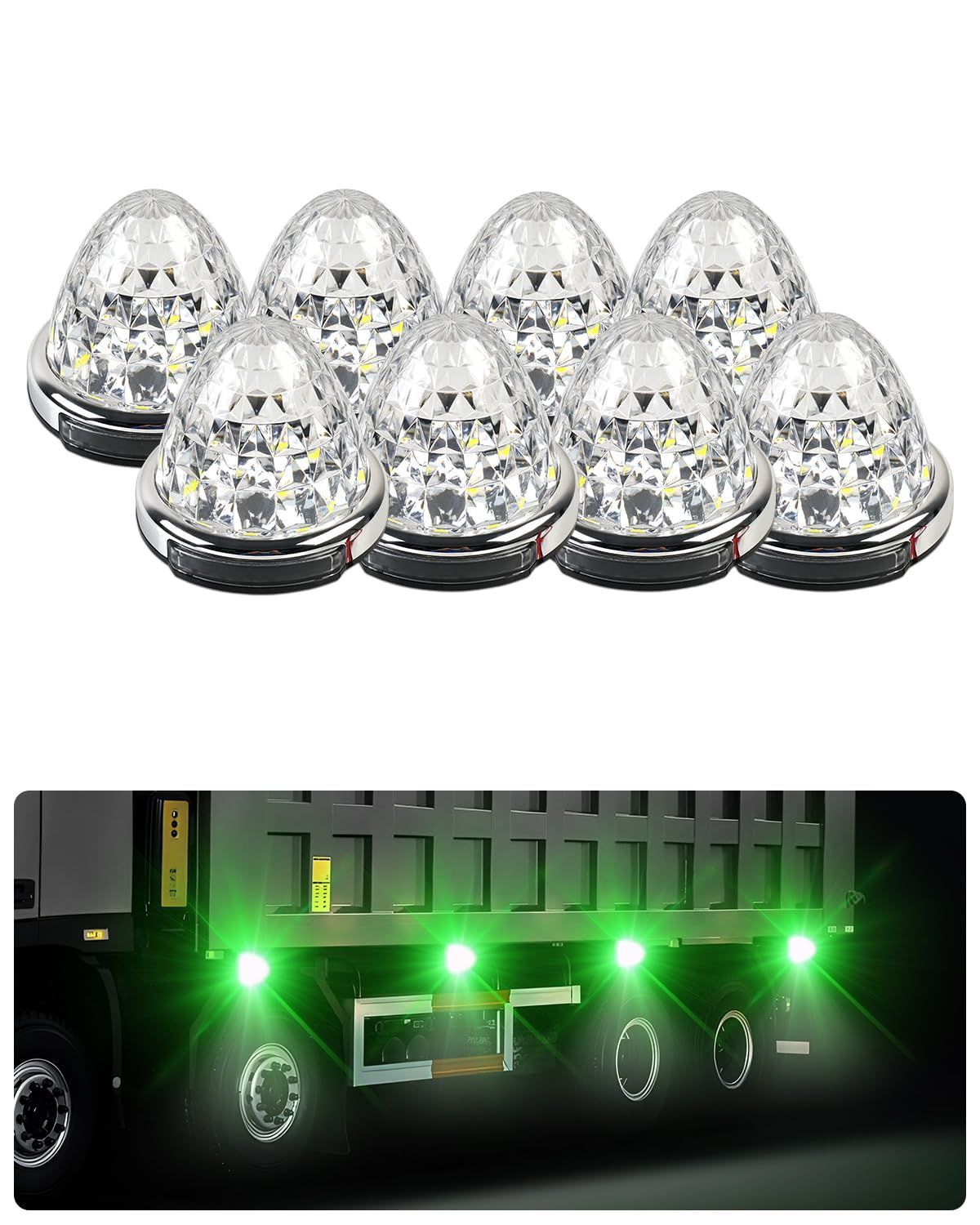 2025年11月 防水加工 Cartist LED サイドマーカーランプ 路肩灯 両面発光 トラック IP67 DC 10-50V 無 性 丸型 新型LEDマーカー 高輝度 色選択可 メッキリング 8個セット 耐高温PC素材 メッキ付き 8個セッ