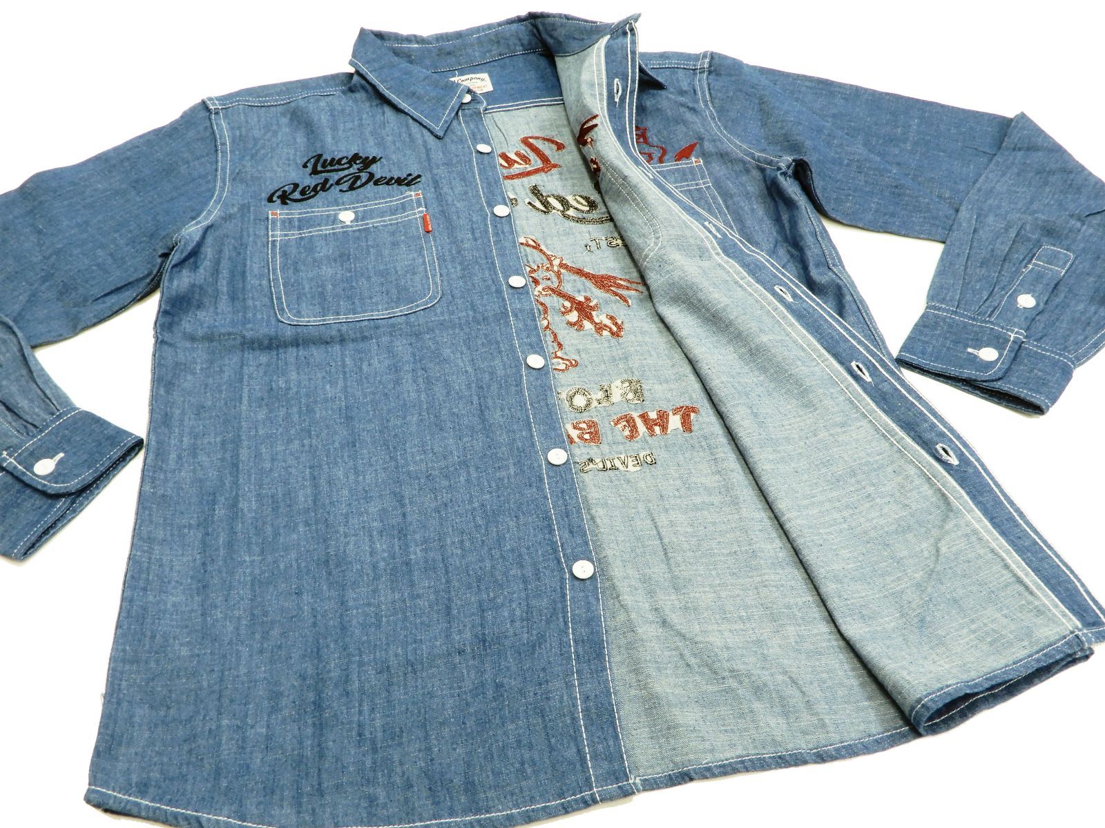 テッドマン TEDMAN シャンブレーシャツ TSHB-1600 Lucky Red Devil