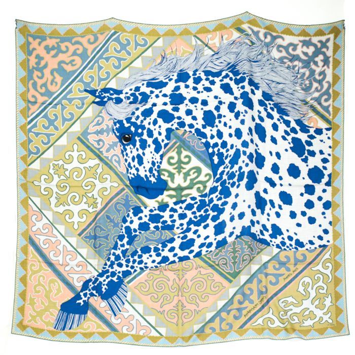 エルメス HERMES カレ140 カシミヤ シルク Appaloosa des