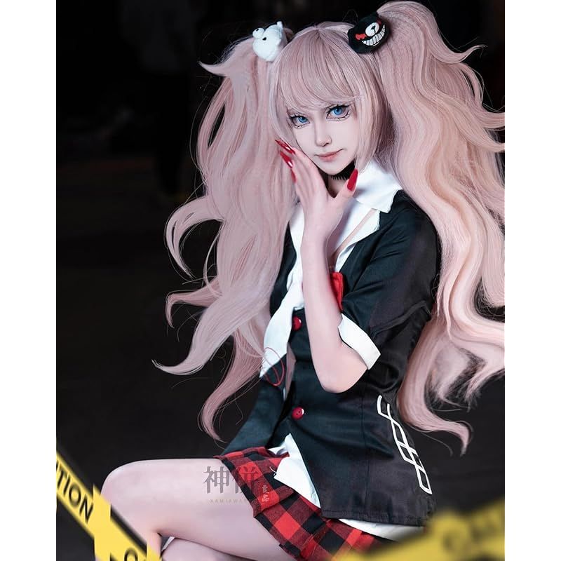 在庫 神併 江ノ島盾子 コスプレ ウィッグ付き ギャル 希望の学園と絶望の高校生 コスプレ衣装 大人用 仮装 文化祭 イベント コスチューム ステージ服 Enoshima Junko cosplay 江ノ島盾子 ウィッグ付き L new