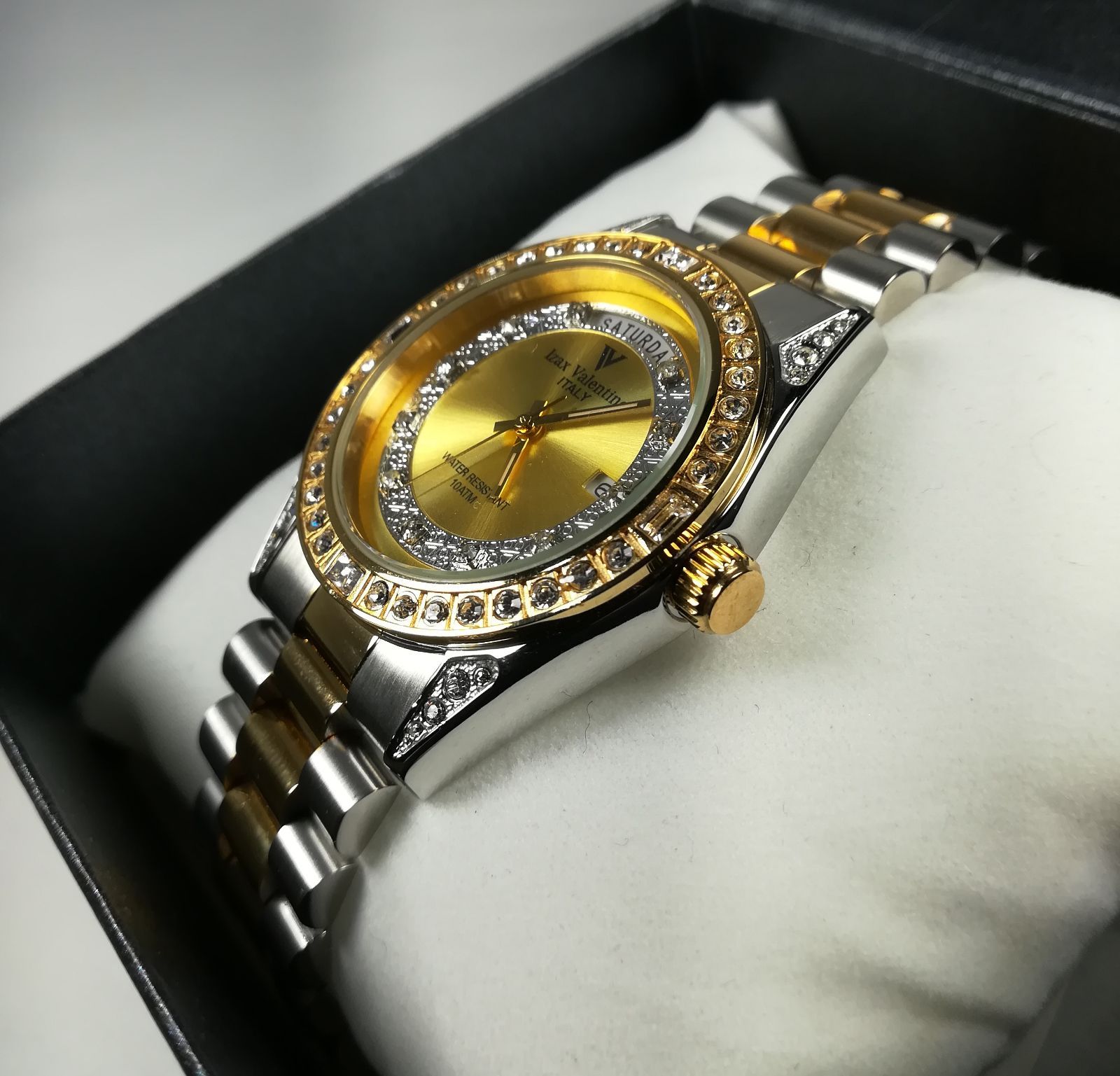 稼働中 石付 Izax Valentino腕時計 メンズ Italy ゴールド 楽天市場】Izax Valentinoメンズウォッチ 98000円（税別