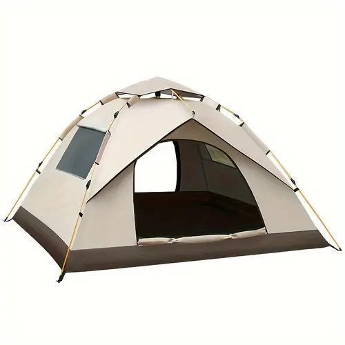Tent Camping Rainproof Awning Outdoor 3 Person 4 Person Rain Event Ocean UV Stylish Easy Automatic Beach Mountain Mountain Folding Large Shading Shelter Fishing Mountaineering One Touch Evacuation Tent Family Lightweight