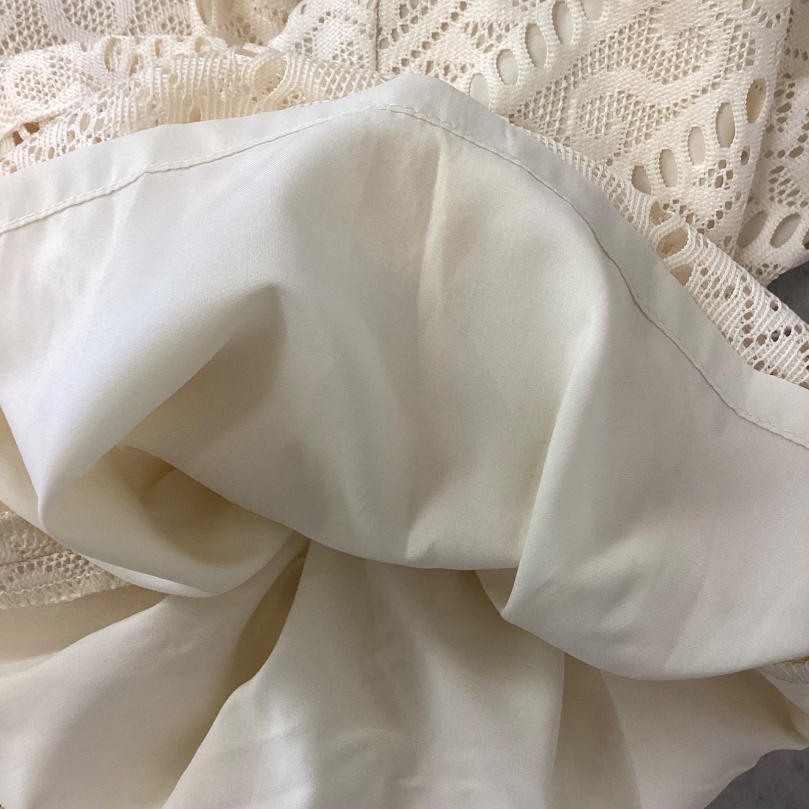 N°9286! 総レースワイドパンツ レディース アイボリー Mサイズ
