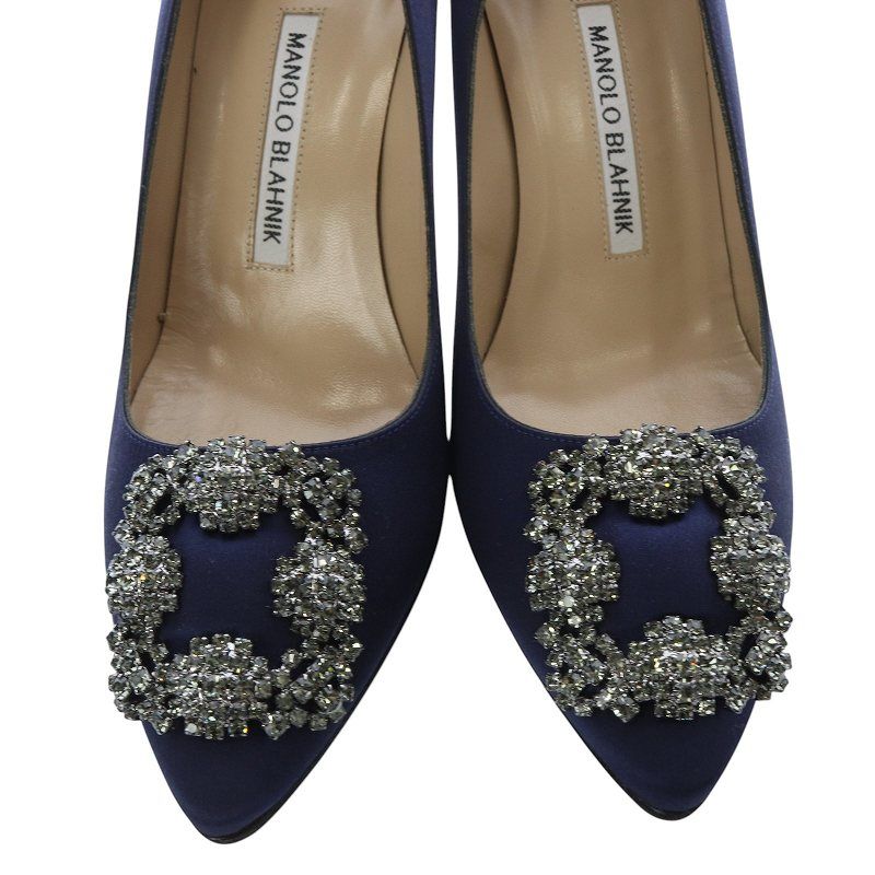 マノロブラニク MANOLO BLAHNIK ハンギシ パンプス ピンヒール ポイン