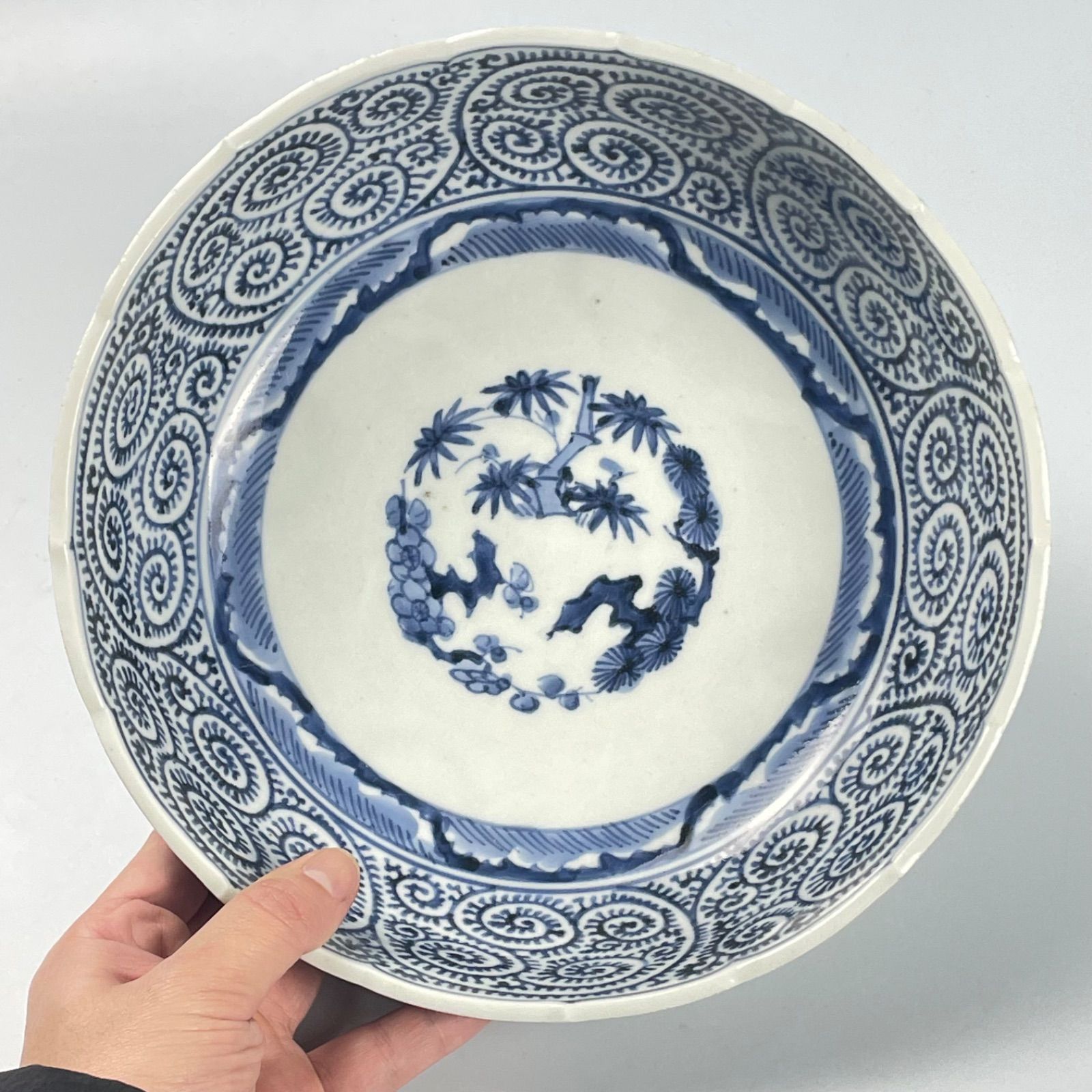 789 染付 蛸唐草 松竹梅 古伊万里 伊万里焼 骨董 アンティーク 中鉢 古