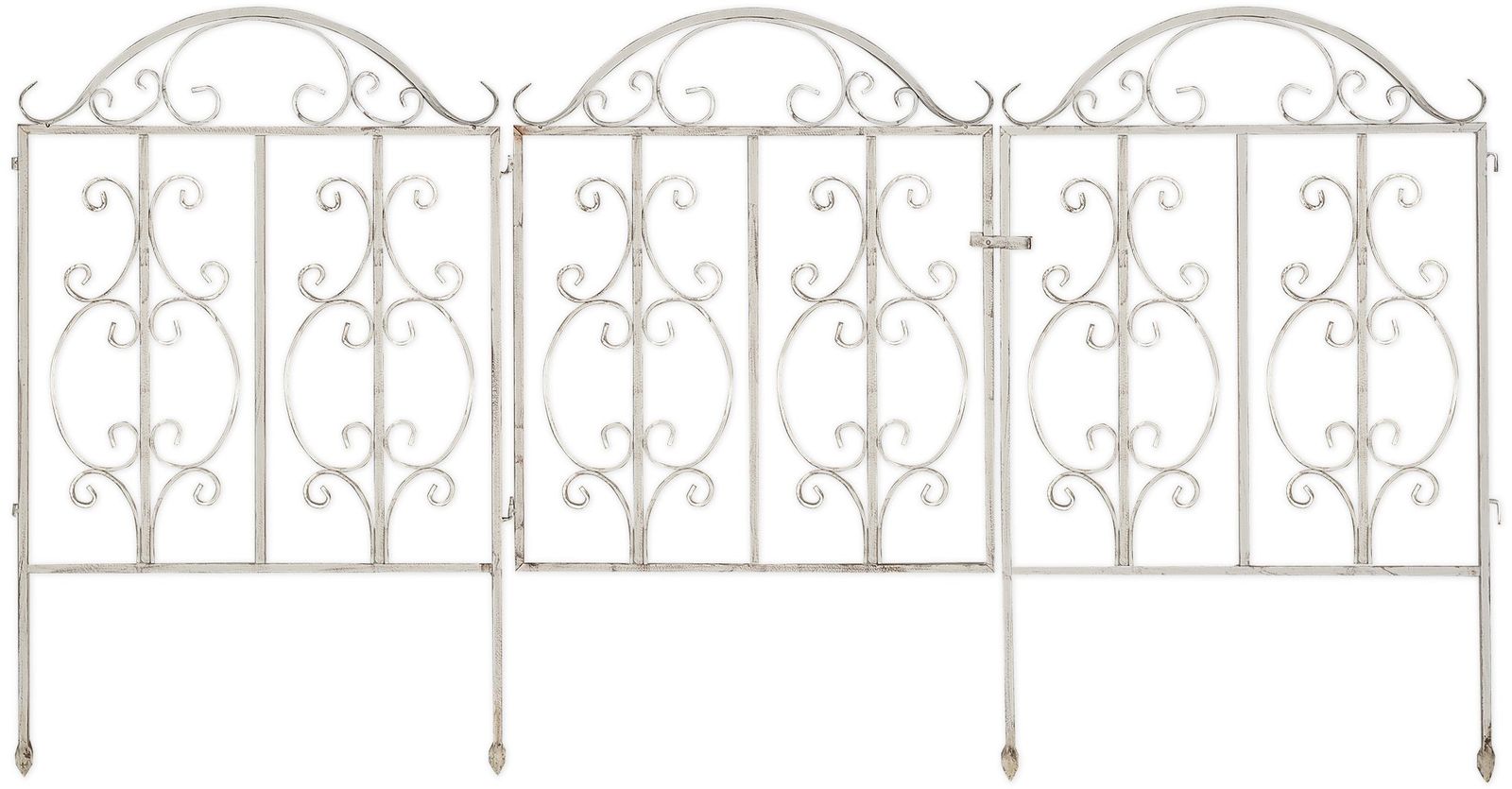 ゴージャスアイアンローフェンス ゲートセット アンティークホワイト ガーデンガーデン GAF-GATE3-WHT