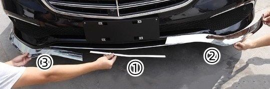 メルセデス ベンツ Eクラス W213 フロント バンパーリップスポイラー ガーニッシュ フレーム 3個