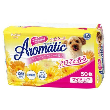同梱不可 8個セット ペティオ エアセレブ アロマティック ペットシーツ ワイド 50枚