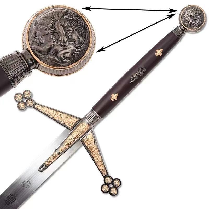 スコットランド クレイモア大剣 140cm 金属製西洋剣・壁掛け