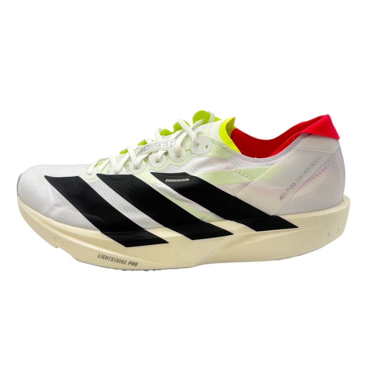 ♪0638 ♥ 保管品 adidas アディダス アディゼロ タクミ セン 11 ランニングシューズ JH8659 27.5cm ホワイト ブラック レッド 箱有 Adizero Takumi Sen 11