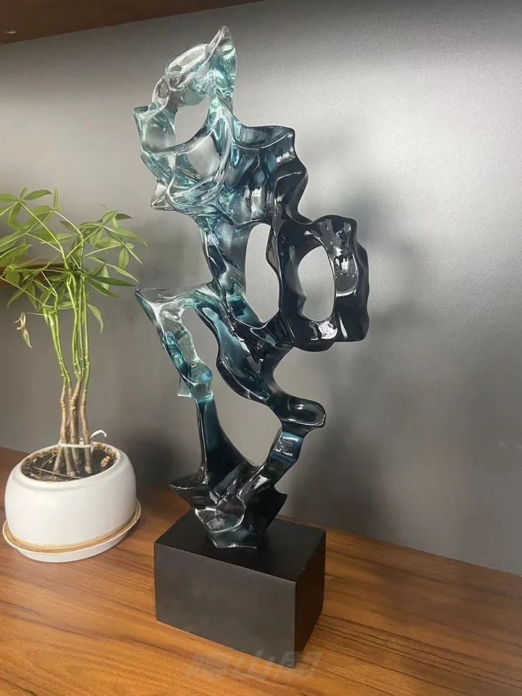 Shilai-樹脂製の彫刻 透明な窓 リビングルームのポーチ テレビキャビネット ホテル オフィスの装飾 TALLINNNEXPO_COM