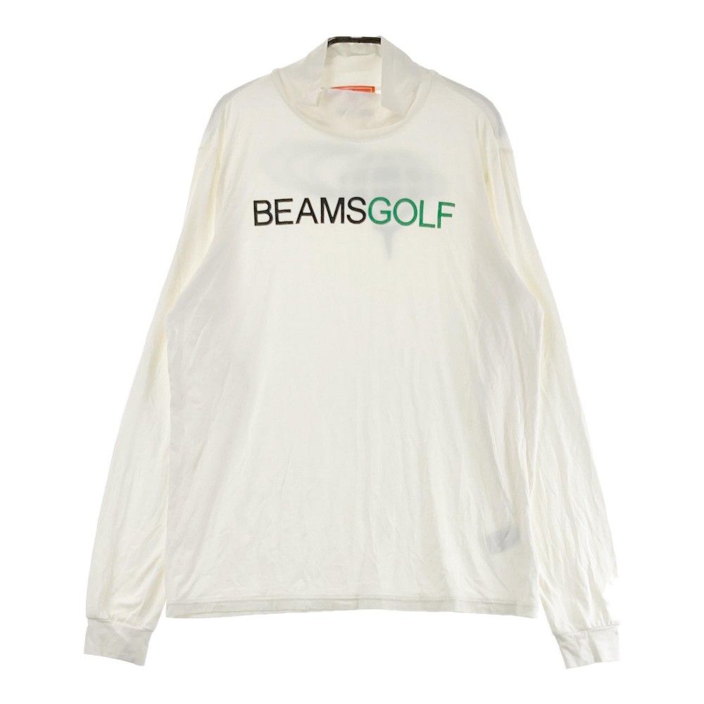 サイズ：XL BEAMS GOLF ビームスゴルフ  ハイネック 長袖Tシャツ  ホワイト系 [240101436476] ゴルフウェア メンズ ストスト サイズ：XL BEAMS GOLF ビームスゴルフ ハイネック 長袖Tシャツ