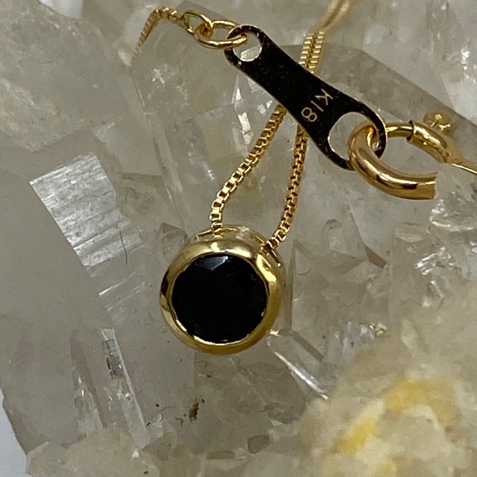 k18YG AU750 18金　天然ブラックダイヤモンド　0.29ct