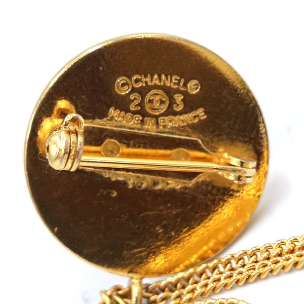 シャネル CHANEL マトラッセ ブローチ コイン ロゴ ココマーク