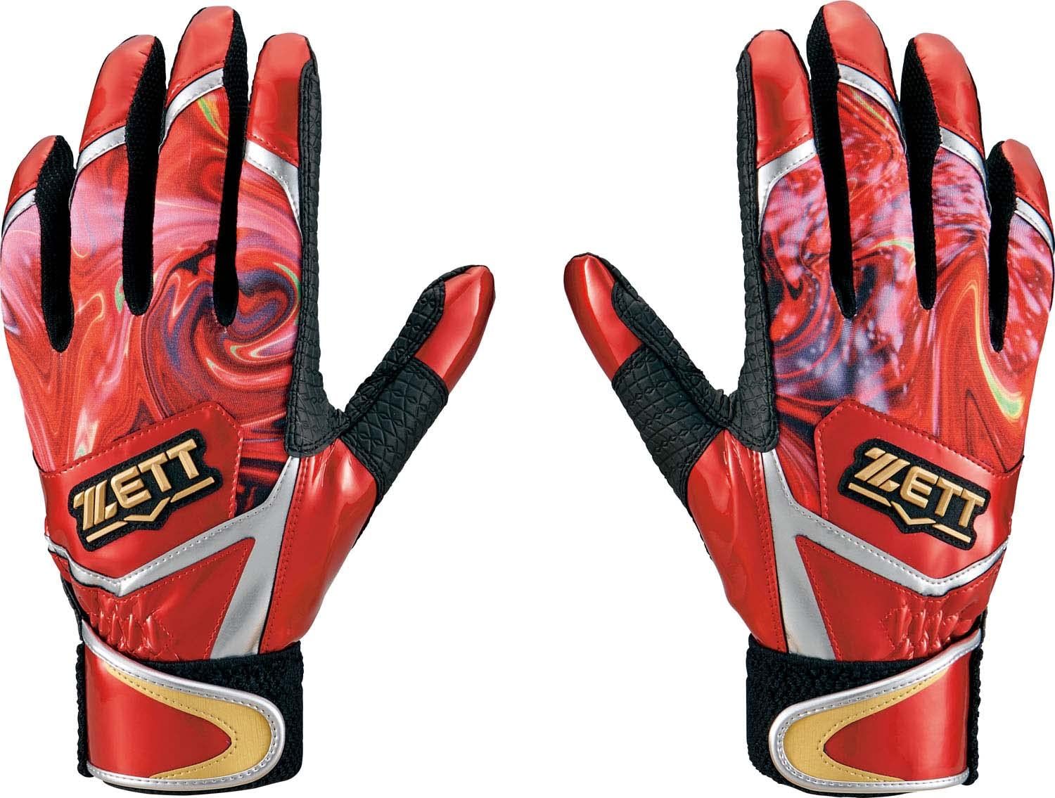 ゼット(ZETT) 野球 一般用 バッティンググローブ インパクトゼット 両手用 グリップ力 フィット感 レッド×シルバー(6413) L BG919C [レッド/シルバー] [L]